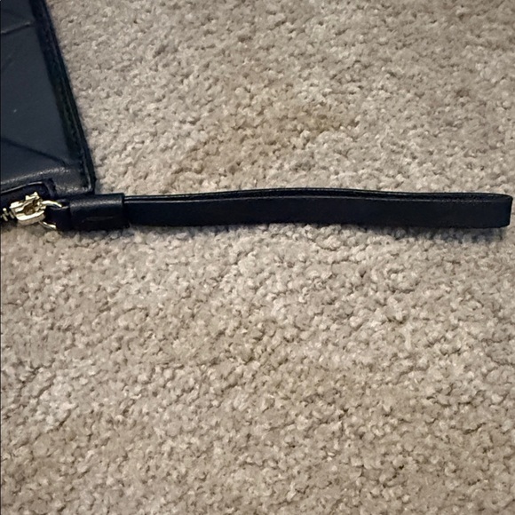 Black Geometric Leather Wristlet Clutch - Picture 10 of 10